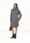 Платье-джемпер OLMTALIO STRIPE ROLLNECK DRESS ONLY MATERNITY, темно-серый - фото