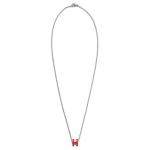 HERMES Колье POP H Collection Metal, Palladium Plated, женское, красное - фото 2