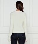 Джемпер женский Guess Jeans вязаный с узором, белый - фото 3