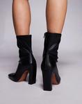 Эластичные ботинки River Island на квадратном каблуке черного цвета - фото 3