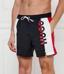 Шорты пляжные Hugo Suna Bodywear Regular Fit, черный / белый / красный - фото