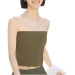 Топ без бретелей женский UNIQLO, оливковый - фото