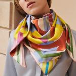 HERMES Шёлковый шарф женский зелёный, Green - фото 5