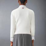 Кардиган с V-образным вырезом THOM BROWNE, белый - фото 4