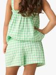Детские шорты из пике в клетку Angel & Rocket, Green/White - фото 2