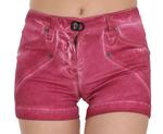 Шикарные розовые джинсовые шорты с эффектом потертости Plein Sud - фото