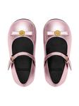 Versace Kids балетки Gianni Ribbon с эффектом металлик, розовый - фото 2