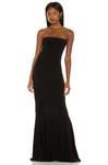 Платье Norma Kamali x REVOLVE Strapless Fishtail Gown, черный - фото