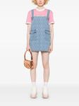 Мини-платье из денима с монограммой GCDS, синий - фото 2