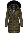 Пуховик Navahoo Steppmantel Paula, цвет Dark Olive with black fur - фото