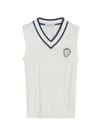 Хлопковый трикотажный жилет с косами и логотипом Brunello Cucinelli Kids, белый - фото
