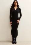 Платье-Комбинезон миди в рубчик New Look, Black - фото