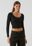 Топ Urban Classics Long sleeved top, Black - фото 4