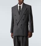 Двубортный шерстяной блейзер Saint Laurent, Gris Chine - фото 3