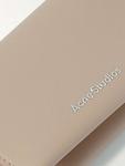 Кожаный кошелек с принтом Acne Studios, бежевый - фото 3