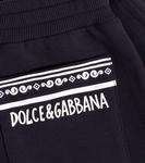 Хлопковые шорты с логотипом Dolce&Gabbana Kids, Blu Scurissimo 1 - фото 3
