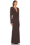 Платье for FWRD Dolman V Neck Fishtail Gown Norma Kamali, Chocolate - фото 2