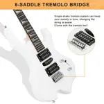 Электрогитара New Glarry 36 дюймов в стиле пламени, белая - фото 5