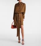 Мини-платье из жаккарда Saint Laurent, Ocre - фото 6