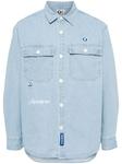 A Bathing Ape джинсовая рубашка с логотипом, синий - фото