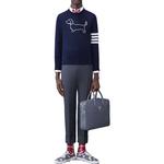 Джемпер с четырехполосным принтом THOM BROWNE, синий - фото 4