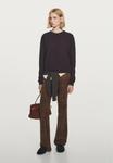 Джемпер Massimo Dutti KNITTED CREW NECK SWEATER, Dark Brown/Brown - фото 2