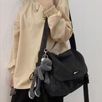 WARRIOR Серая нейлоновая сумка через плечо, Black with Gray Frog Pendant - фото 8