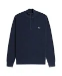 Синий свитер с геометрическим узором Fred Perry, синий - фото