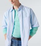 Полосатая хлопковая рубашка Auralee, Light Blue Stripe - фото 5