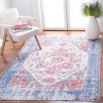 Ковер SAFAVIEH, 244 x 305 см, - коллекция Washable Serapi - большой - Rust & Blue, нескользящий и легко чистится, идеально для гостиной, спальни, офиса, столовой (SEP553P) - фото