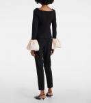 Пейдж топ Staud, цвет black ivory - фото 3