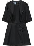 Prada платье мини с логотипом, черный - фото