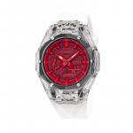 Часы Casio G-Shock Analog-Digital 2100 Series, арт. GA-2100-4A, белый/прозрачный/красный - фото
