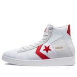 Кроссовки pro leather high 'summer drip - white university red' Converse, белый - фото