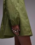 Мини-платье-бэбидолл Topshop из поплина зеленого цвета - фото 2