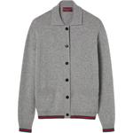 Кардиган из шерсти и кашемира с Web GUCCI, серый - фото