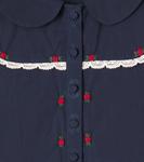 Вышитое хлопковое платье Emmy Konges Sløjd, Dark Navy - фото 2