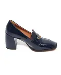 Лоферы на каблуке темно-синего цвета A. Bocca, синий - фото 2