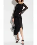 Платье с монограммой и бархатной отделкой Misbhv, черный - фото 2