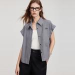 ELLE Рубашка Women's Black White Lapel Moderate - фото 3