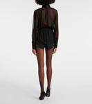 Блузка из шелкового шифона с бантом Dolce&Gabbana, черный - фото 3