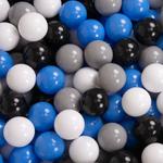 KiddyMoon, шарики пластиковые 7см серо-бело-сине-черные 300 - фото 2