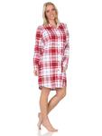 Ночная рубашка NORMANN langarm karierte Optik Jersey, красный - фото 3