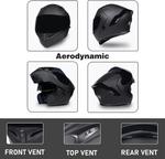 Шлем мотоциклетный модульный Guenzo Bluetooth, черный / красный - фото 2