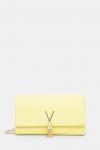 Кожаный клатч Valentino Bags, желтый - фото