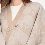 MaxMara Плащ с бахромой и логотипом, Beige - фото 7