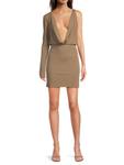 Мини-платье с глубоким вырезом Bally, цвет Deep Sepia - фото