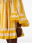 Мини-платье в полоску с оборками Daylight Zimmermann, желтый - фото 3
