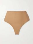 Стринги с высокой талией подойдут всем - охра Skims, бежевый - фото