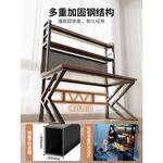 Компьютерный стол Naijia 120 см с полками и перфорированной панелью, цвет walnut - фото 5